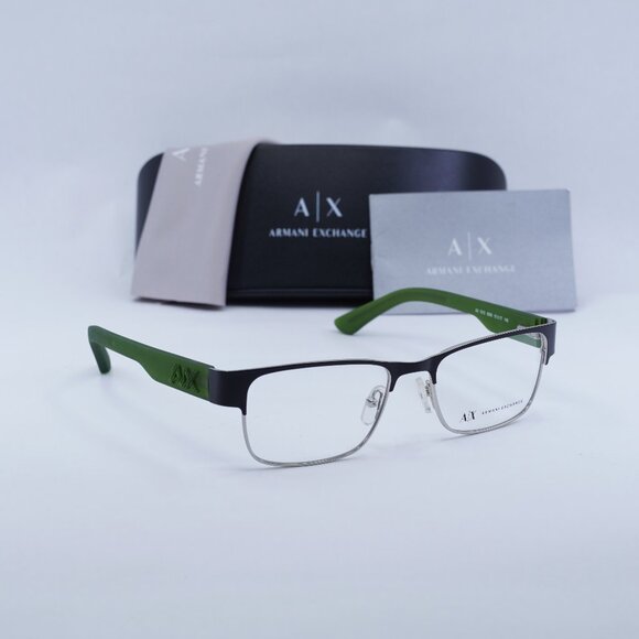 Final Price! Armani Exchange AX1012 6045 Black/Silver/Green Eyeglasses 51mm - Picture 1 of 10